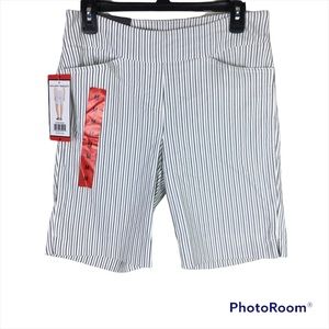 Hilary Radley striped Bermuda shorts blue & white